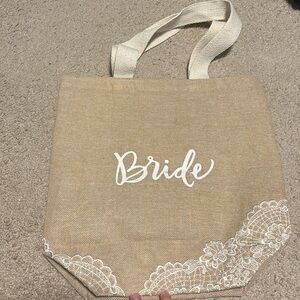 Burlap and lace Bride bag